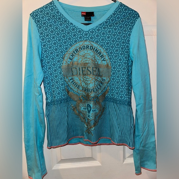 Diesel Tops - RARE VINTAGE Diesel Blue Long Sleeve Women's Top